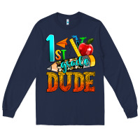 Navy 1st grade dude Long Sleeve Tee - texasbilliewilder