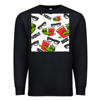 Black bookworm seamless pattern Premium Sweatshirt - BundleAndBundleShop