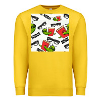 Lemon bookworm seamless pattern Premium Sweatshirt - BundleAndBundleShop