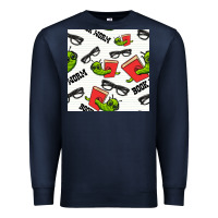 Navy bookworm seamless pattern Premium Sweatshirt - BundleAndBundleShop