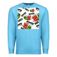 Ocean Blue bookworm seamless pattern Premium Sweatshirt - BundleAndBundleShop