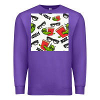 Purple bookworm seamless pattern Premium Sweatshirt - BundleAndBundleShop