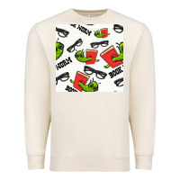 Sandshell bookworm seamless pattern Premium Sweatshirt - BundleAndBundleShop