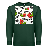 Sports Green bookworm seamless pattern Premium Sweatshirt - BundleAndBundleShop