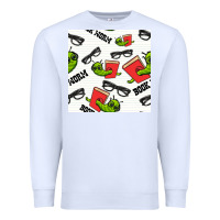 White bookworm seamless pattern Premium Sweatshirt - BundleAndBundleShop