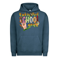 Pigment Midnight Navy rockin that school year Urban Hoodie - NancyCooperArtShop