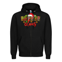 Black christmas pop pop claus Zipper Hoodie - FaDigitalArtStudio