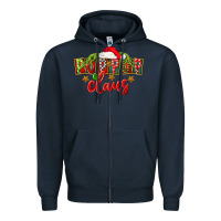 Navy christmas pop pop claus Zipper Hoodie - FaDigitalArtStudio