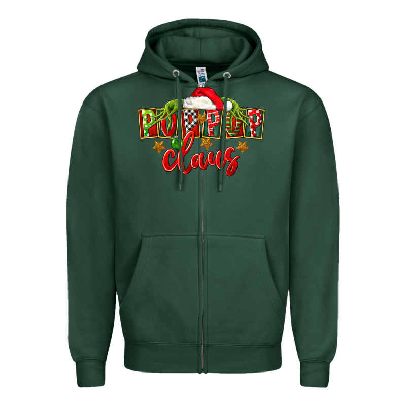 Christmas Pop Pop Claus Zipper Hoodie by FaDigitalArtStudio | Teevron