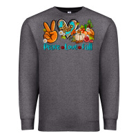 Charcoal Heather peace love fall ado Premium Sweatshirt - AdoDesignShop