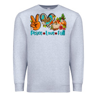 Heather Grey peace love fall ado Premium Sweatshirt - AdoDesignShop