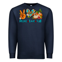 Navy peace love fall ado Premium Sweatshirt - AdoDesignShop
