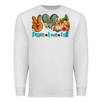 Oatmeal Heather peace love fall ado Premium Sweatshirt - AdoDesignShop