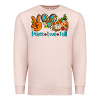 Pale Pink peace love fall ado Premium Sweatshirt - AdoDesignShop