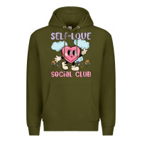 Army Green self love social club Premium Hoodie - MaliasSmallBusiness