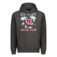 Charcoal Heather self love social club Premium Hoodie - MaliasSmallBusiness
