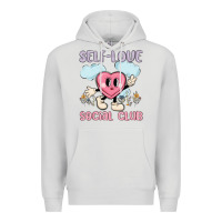 Dove Grey self love social club Premium Hoodie - MaliasSmallBusiness