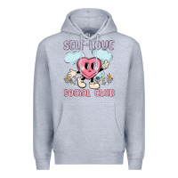 Heather Grey self love social club Premium Hoodie - MaliasSmallBusiness