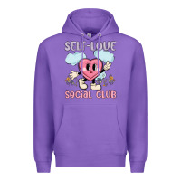 Purple self love social club Premium Hoodie - MaliasSmallBusiness