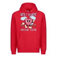 Red self love social club Premium Hoodie - MaliasSmallBusiness