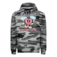 Slate Camo self love social club Premium Hoodie - MaliasSmallBusiness