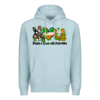 Blue Mist peace love st patricks Premium Hoodie - AdoDesignShop