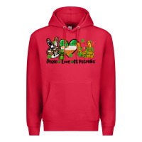Cardinal peace love st patricks Premium Hoodie - AdoDesignShop