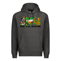 Charcoal Heather peace love st patricks Premium Hoodie - AdoDesignShop