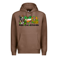 Chestnut peace love st patricks Premium Hoodie - AdoDesignShop