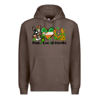 Coffee peace love st patricks Premium Hoodie - AdoDesignShop
