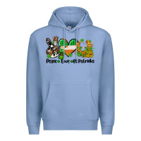 Colony Blue peace love st patricks Premium Hoodie - AdoDesignShop
