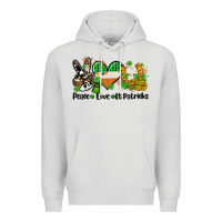 Dove Grey peace love st patricks Premium Hoodie - AdoDesignShop
