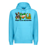 Ocean Blue peace love st patricks Premium Hoodie - AdoDesignShop