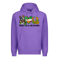 Purple peace love st patricks Premium Hoodie - AdoDesignShop