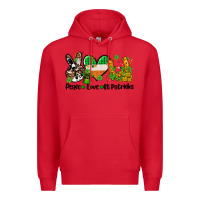 Red peace love st patricks Premium Hoodie - AdoDesignShop