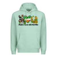Seafoam peace love st patricks Premium Hoodie - AdoDesignShop