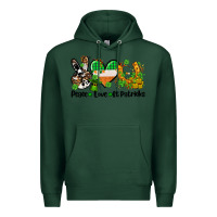 Sports Green peace love st patricks Premium Hoodie - AdoDesignShop