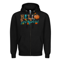 Black hello pumpkin Zipper Hoodie - HRA Design Shop