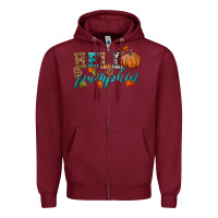 Burgundy hello pumpkin Zipper Hoodie - HRA Design Shop