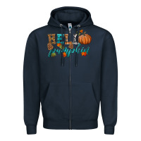 Navy hello pumpkin Zipper Hoodie - HRA Design Shop