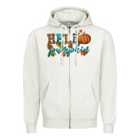 Oatmeal Heather hello pumpkin Zipper Hoodie - HRA Design Shop