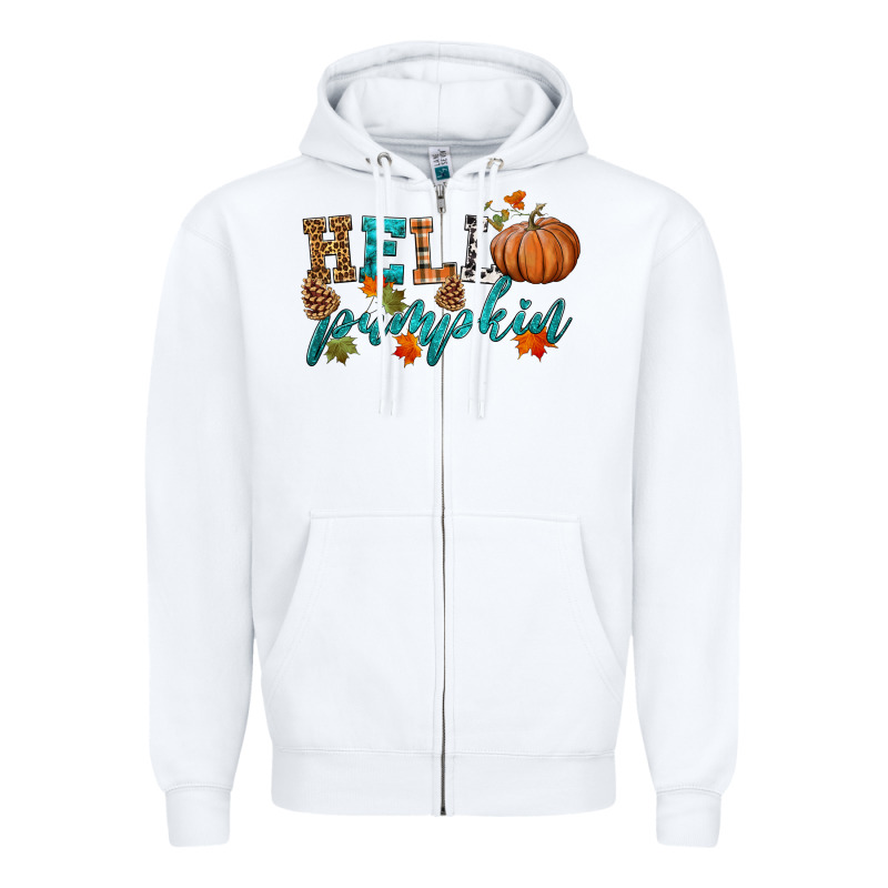 Hello Pumpkin Zipper Hoodie by HRA Design Shop | Teevron