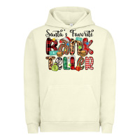 Pigment Pistachio santa s favorite bank teller Urban Hoodie - MaliasSmallBusiness