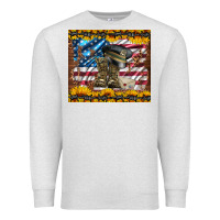 Oatmeal Heather westerm usa army boots Premium Sweatshirt - Artiststas