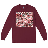 Burgundy pinky leopard and cowhide valentine's day Long Sleeve Tee - RanaPortraitStore