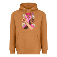 Meerkat Breast Cancer Fist Daisy Butterfly Heavyweight Hoodie - Artiststas