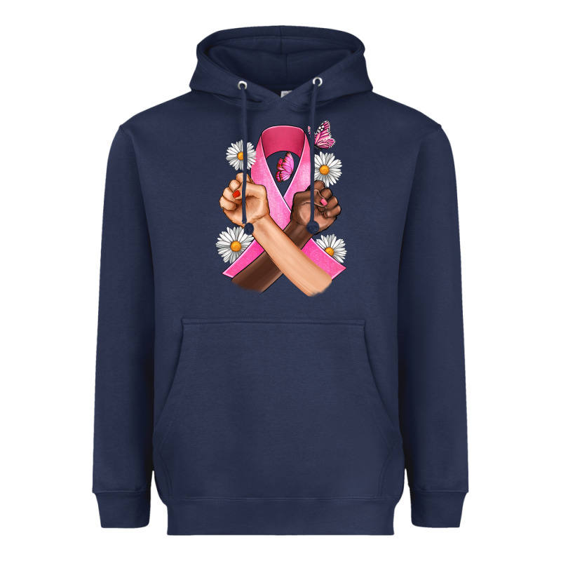Breast Cancer Fist Daisy Butterfly Heavyweight Hoodie by Artiststas | Teevron
