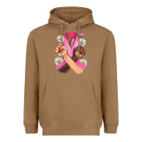 Toasted Coconut Breast Cancer Fist Daisy Butterfly Heavyweight Hoodie - Artiststas