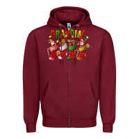 Burgundy christmas grandma Zipper Hoodie - FaDigitalArtStudio