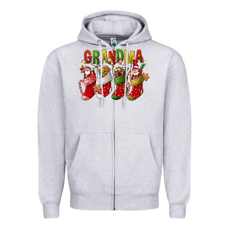 Christmas Grandma Zipper Hoodie by FaDigitalArtStudio | Teevron